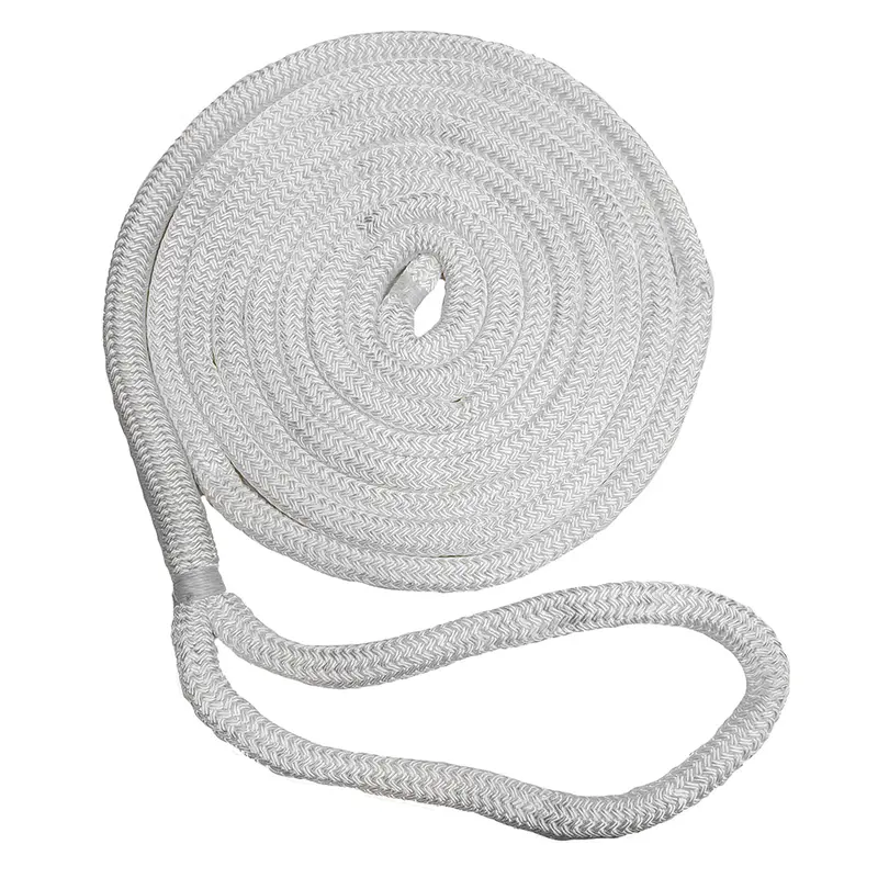 New England Ropes 1/2-Inch Double-Braid Dock Line – White, 25-Foot Length [C5050-16-00025] 1