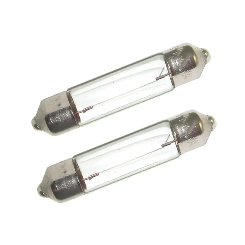 Perko 12V Dual-Contact Festoon Bulbs – 10W, 0.8A, Clear Lens (Pack Of 2) 1