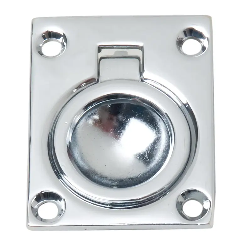 Perko Flush-Mount Ring Pull – Chrome-Plated Zinc, Low-Profile Deck Hardware 1