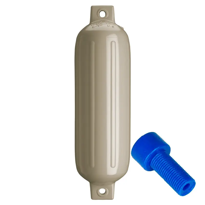 Polyform G-4 Twin-Eye Marine Fender – 6.5" X 22", Sand Color With Air Adapter (G-4 Sand W/Air Adapter) 1