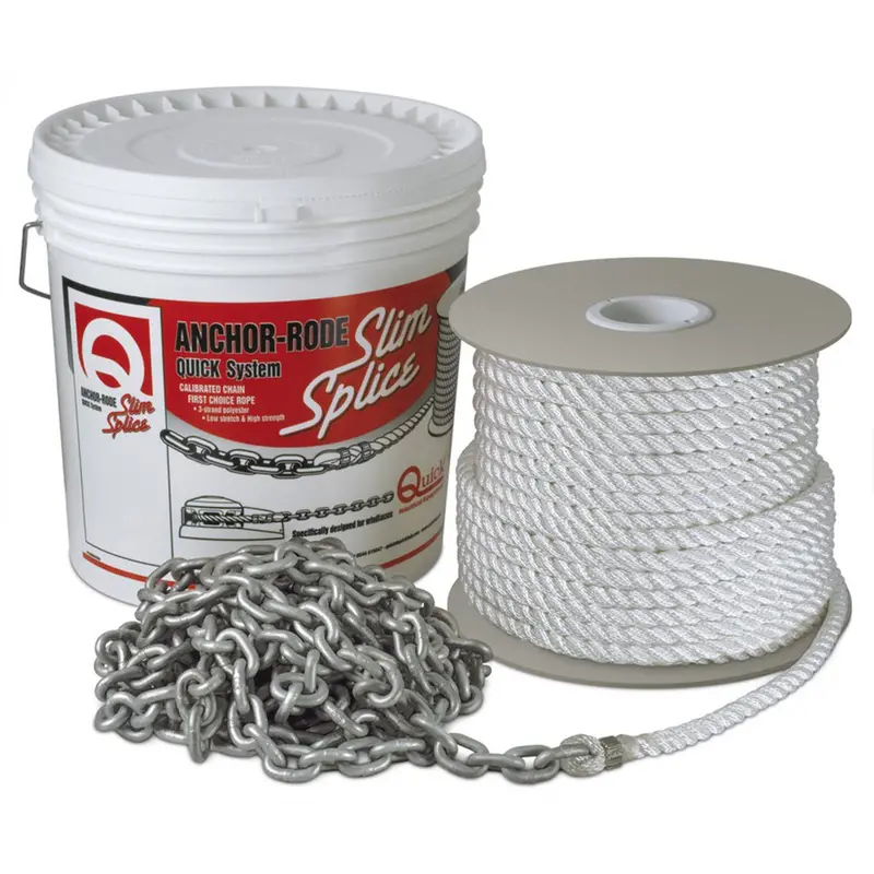 Quick Anchor Rode Kit: 7Mm Galvanized Chain + 100' 1/2" 3-Strand Nylon Rope 1