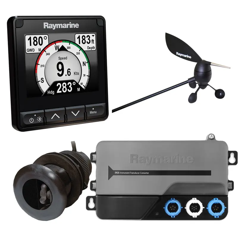 Raymarine I70S System Pack – Color Wind & Depth Instrumentation With Dst Transducers, Itc-5 Interface, And Stng Backbone 1