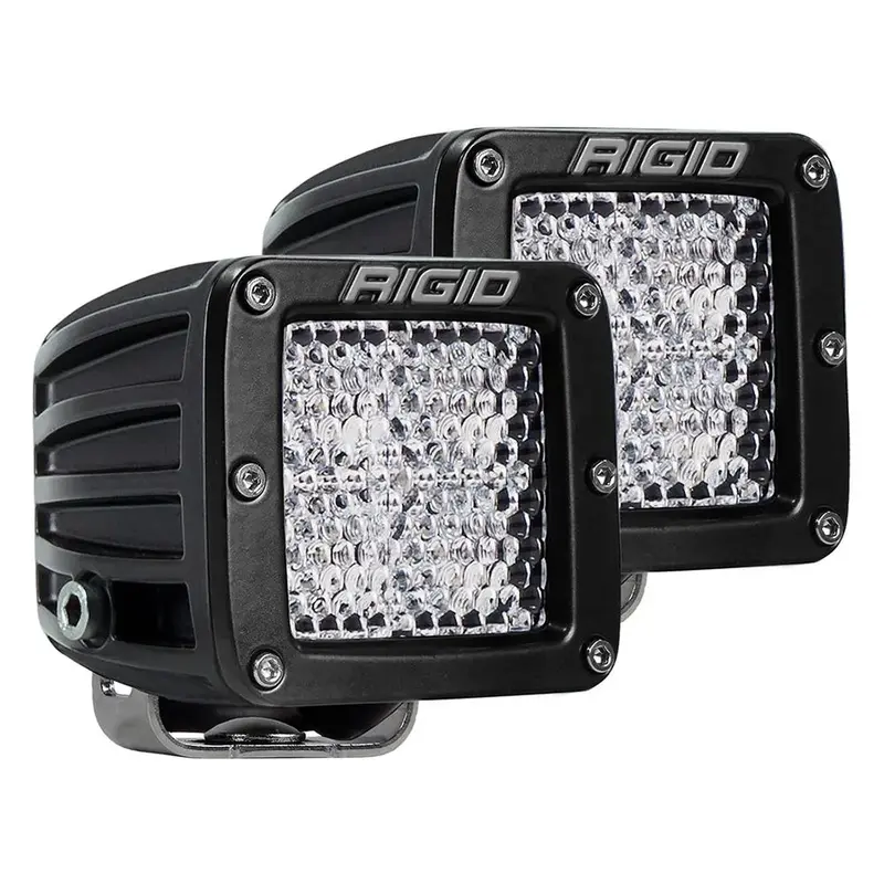 Rigid D-Series Pro Flood Light – Diffused Beam, Surface-Mount Black Housing (Pair) [202513] 1