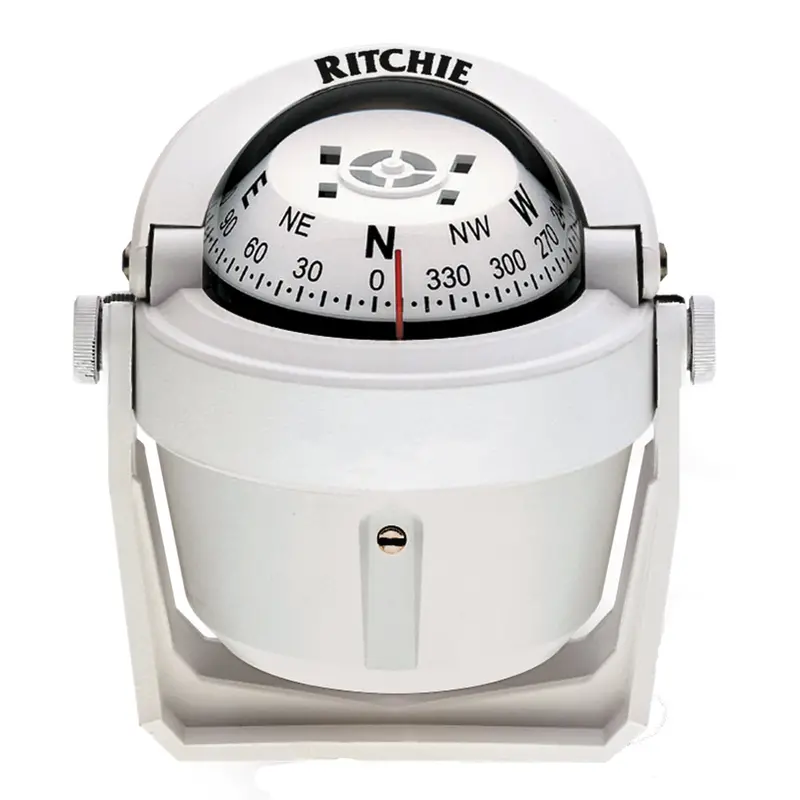 Ritchie B-51W Explorer Compass – White Dial, Bracket-Mounted Marine Navigation Tool, Model B-51W 1