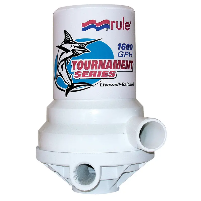 Rule Tournament Series 1600 Gph Dual-Port Livewell Pump – High-Flow Marine Use (209Fdp) 1