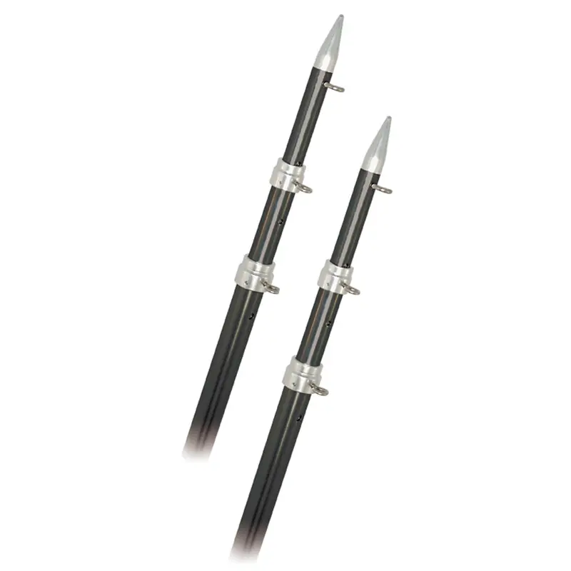 Rupp 15-Foot Telescopic Carbon Fiber Outrigger Poles – 1.5" Diameter, Silver 1