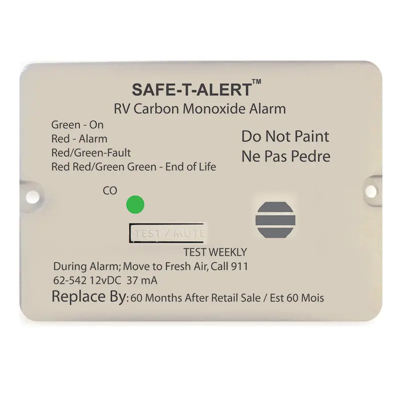 Safe-T-Alert 62-Series 12V Carbon Monoxide Alarm – Rv Flush Mount, White 1