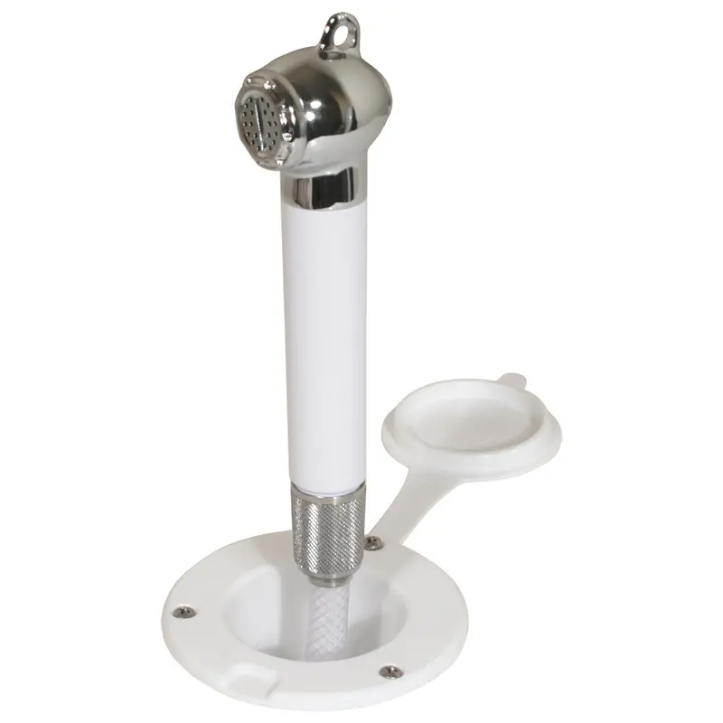 Scandvik Recessed Transom Shower System With 6-Foot Hose – White Finish [10055P] 1