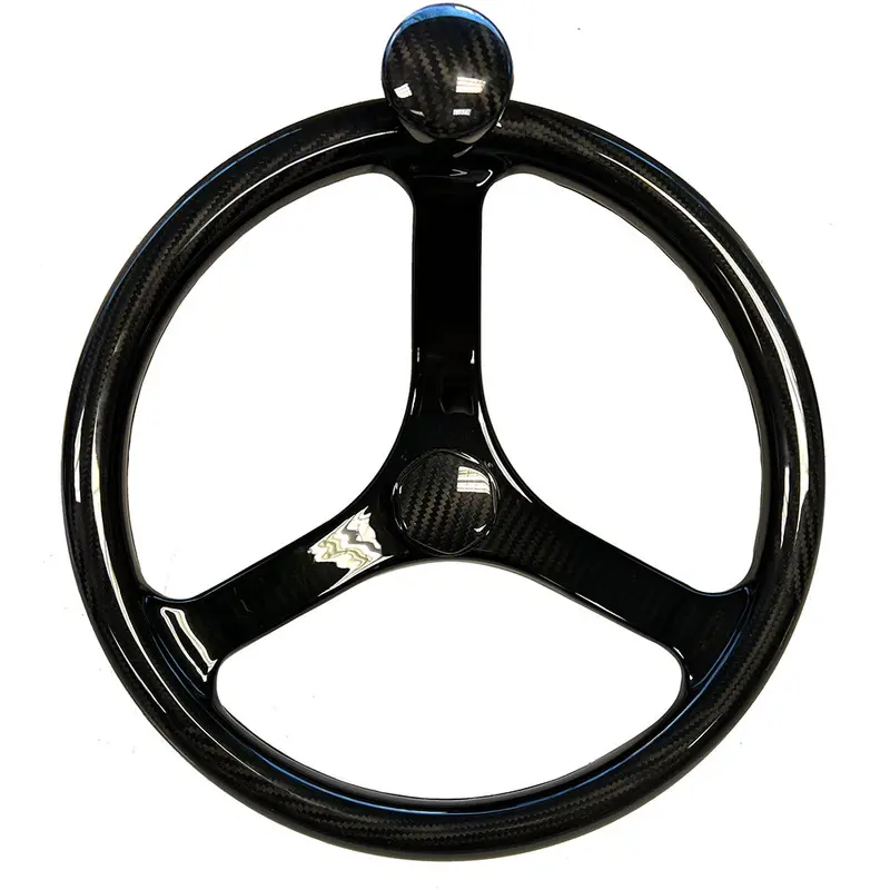 Schmitt Marine Carbon Fiber Primus Steering Wheel – 13.5-Inch Diameter With Ergonomic Grip 1