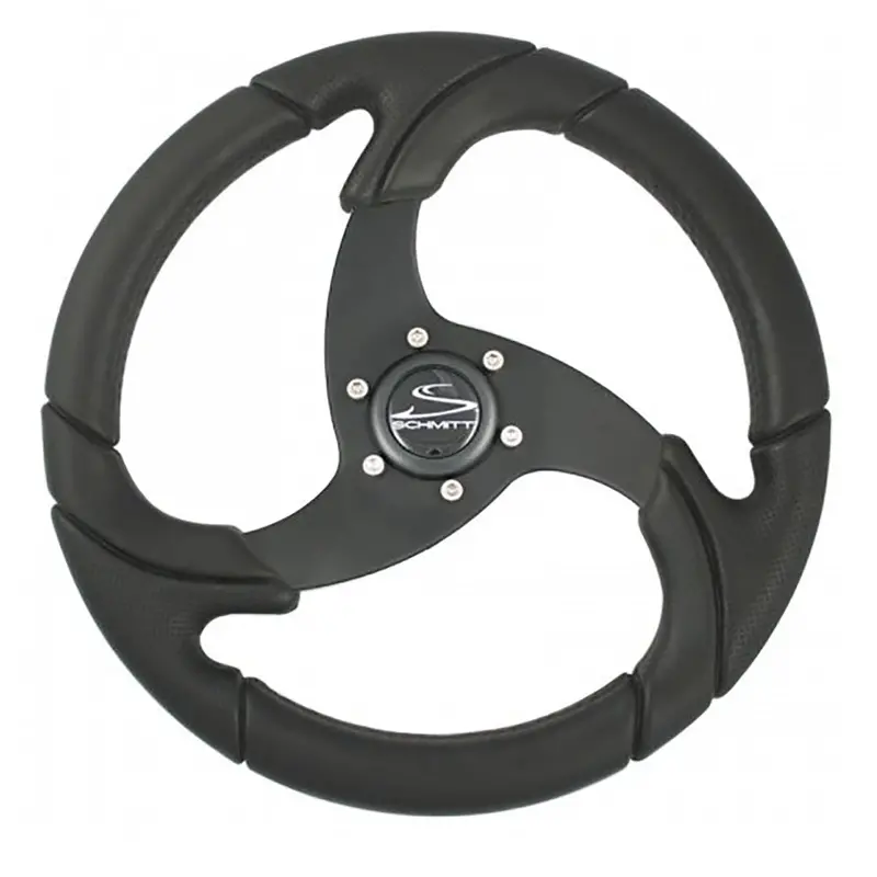 Schmitt Marine Folletto 14.2" Wheel – Black Polished Polyurethane, 3/4" Tapered Shaft, Black Center Cap | Pu026104-R 1