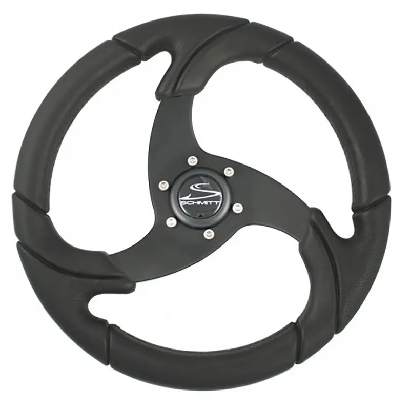 Schmitt Marine Folletto 14.2" Wheel – Black Polyurethane Rim, 3/4" Tapered Shaft With Black Center Cap | Pu021104-R 1