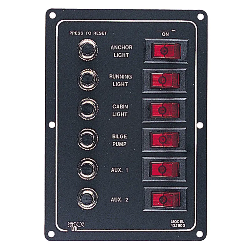 Sea-Dog Aluminum 6-Circuit Circuit Breaker Panel – Model 422800-1 1