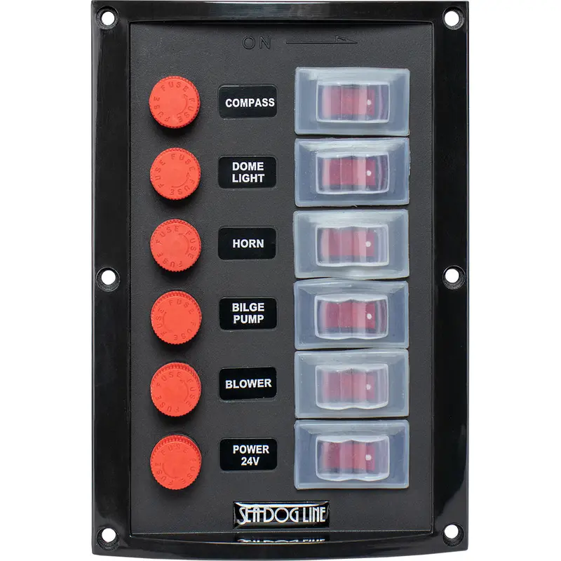 Sea-Dog Splash-Resistant Vertical 6-Position Switch Panel – Model 424116-1 1