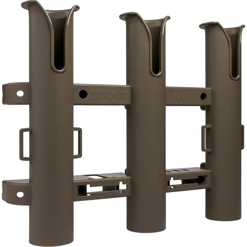 Sea-Dog Triple Threat 3-Rod Holder – Flat Dark Earth Mounting Base 1