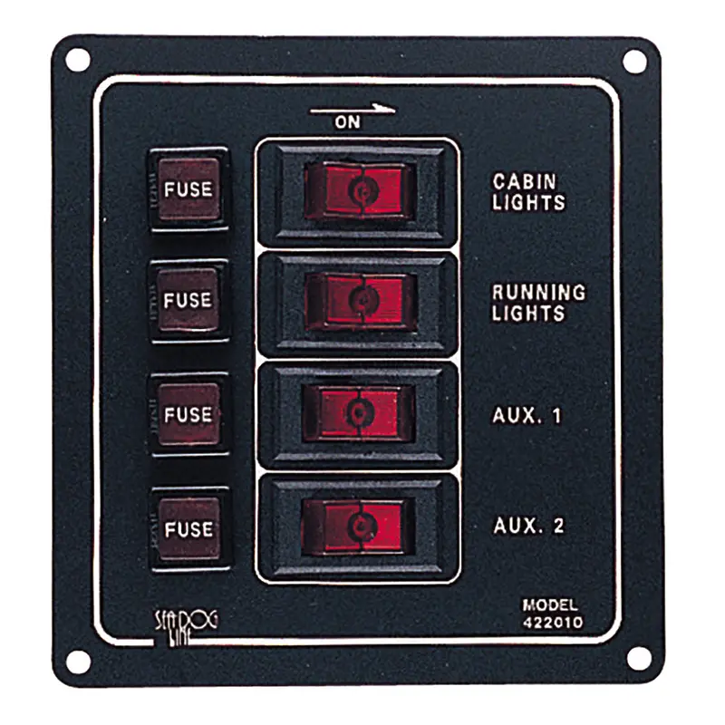 Sea-Dog Vertical Aluminum 4-Position Switch Panel – Model 422010-1 1