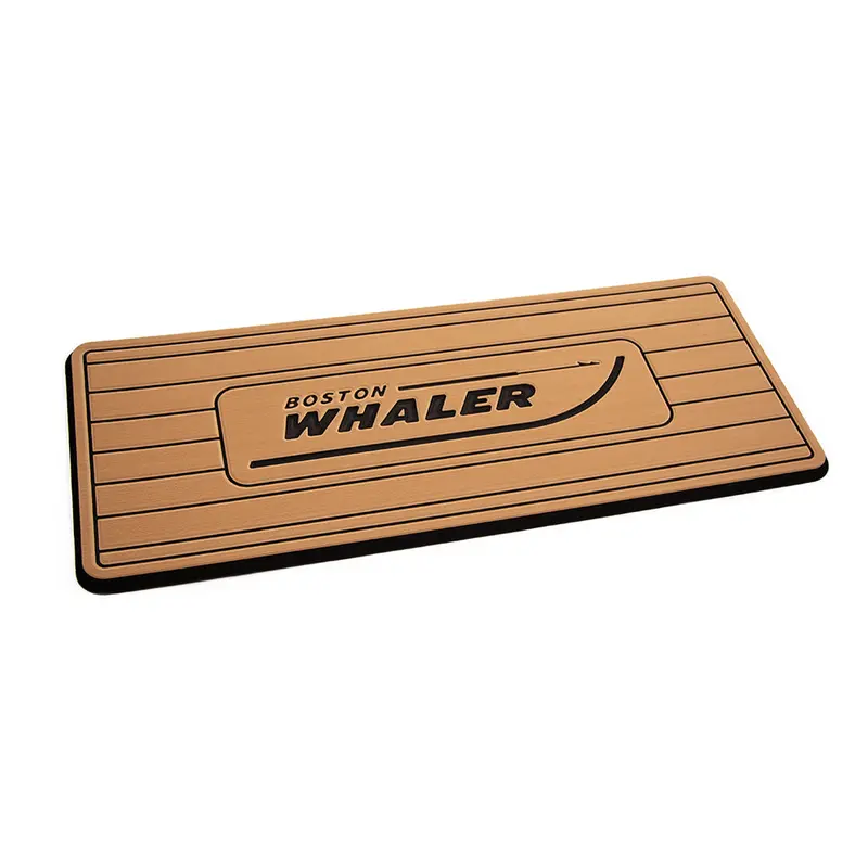 Seadek Boston Whaler Helm Mat – Mocha And Black Brushed Finish With Routed Teak-Like Lines 1