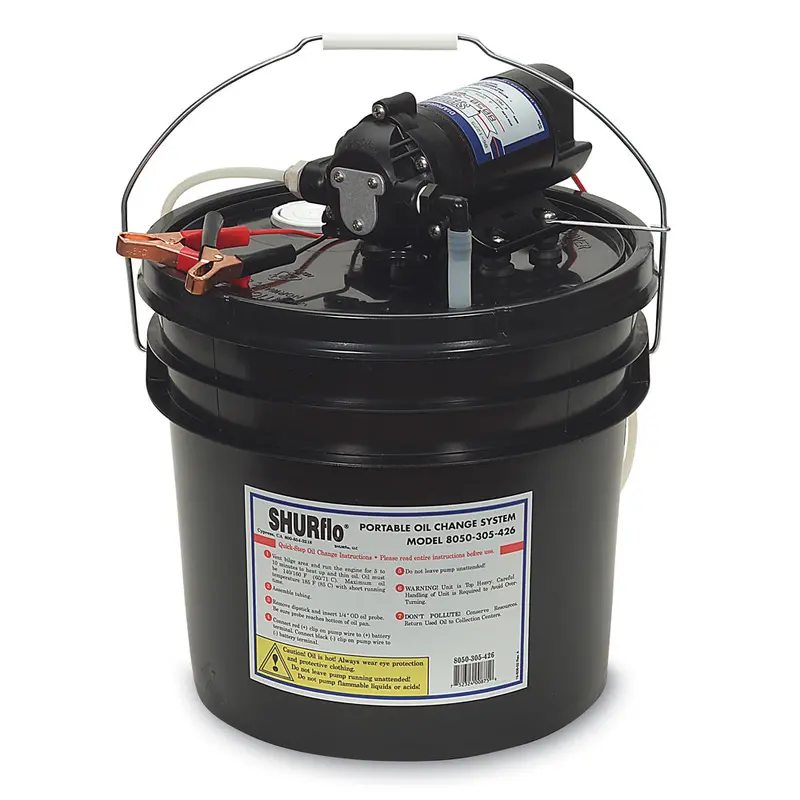 Shurflo Oil Change Transfer Pump – 12V Dc, 1.5 Gpm, Includes 3.5-Gallon Bucket [8050-305-426] 1