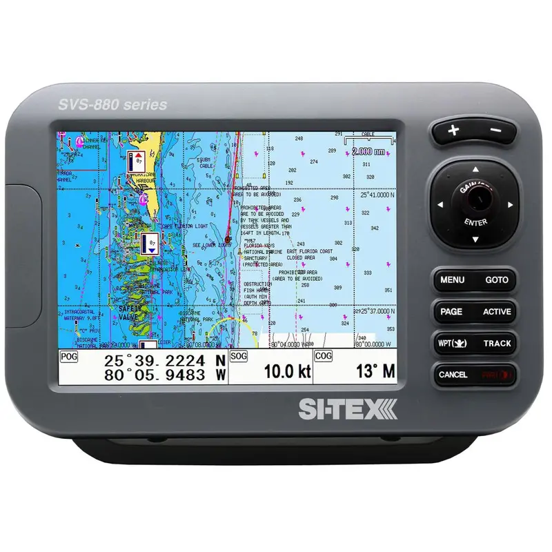 Si-Tex Svs-880C+ Standalone 8-Inch Chartplotter With Built-In Gps, Color Lcd, And C-Map 4D Chart Support 1