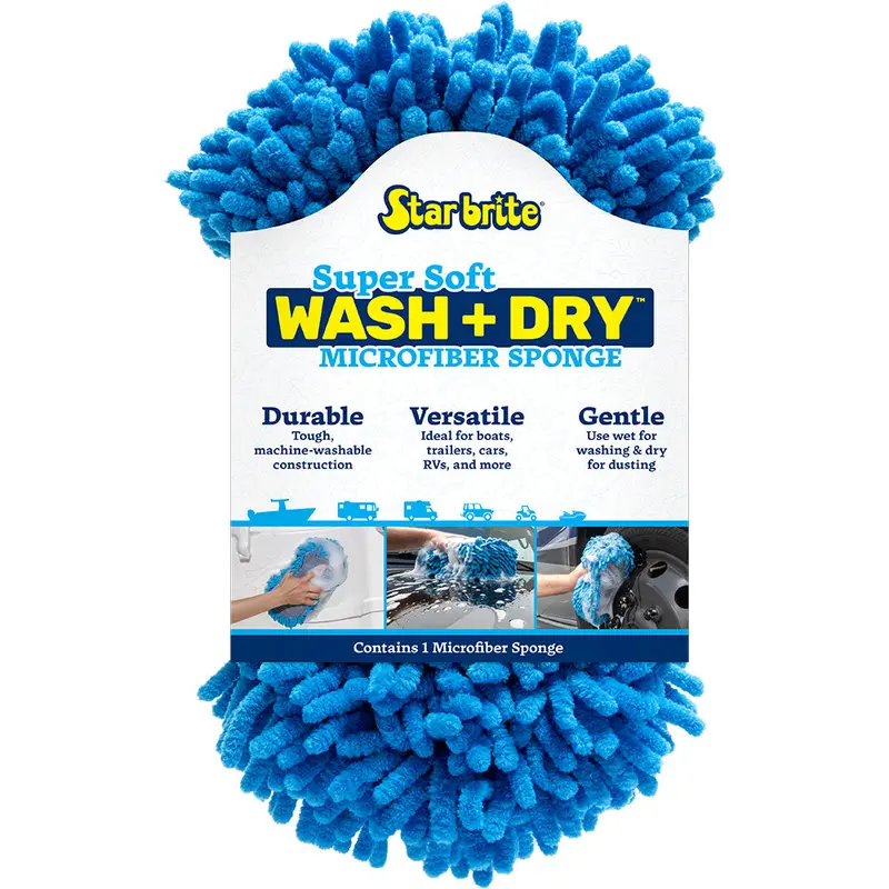 Star Brite Blue Dual-Sided Microfiber Reggae Sponge For Scrubbing & Dusting 1