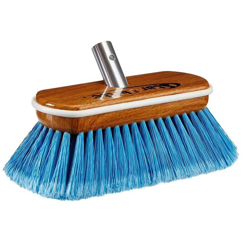 Star Brite Medium-Blue Bristle 8" Wood Block Brush – Synthetic Marine Grade (Model 40171) 1