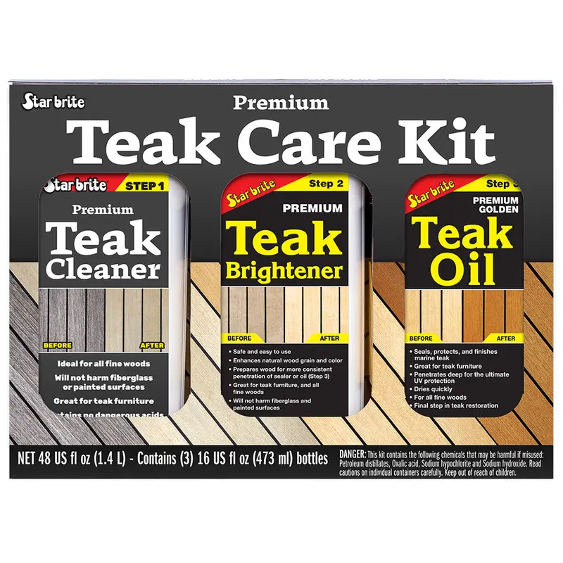 Star Brite Premium Teak Care Kit – Compact 16 Oz Set (81216) 1