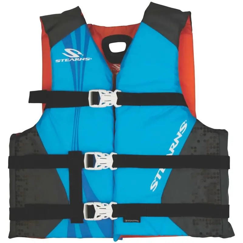 Stearns Antimicrobial Nylon Child Life Vest – Blue, Fits 30–50 Lbs, Sku 2000036885 1