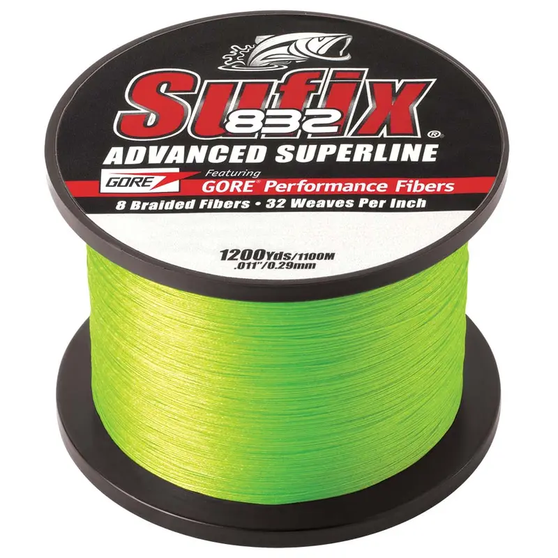 Sufix 832 Advanced Superline Braid – 30 Lb Neon Lime, 1200-Yard Spool [660-330L] 1