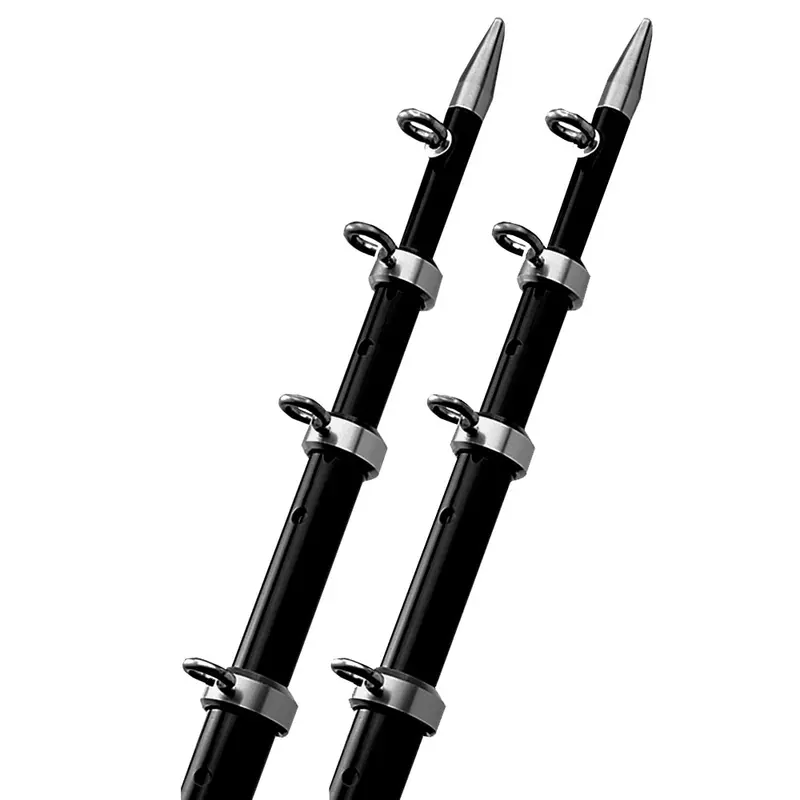 Taco 15-Foot Black/Silver Outrigger Poles – 1-1/8" Od (Ot-0442Bka15) 1