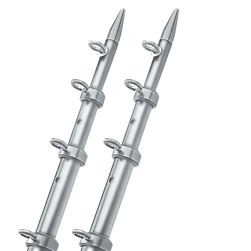 Taco 15-Foot Silver/Silver Outrigger Poles – 1-1/8" Diameter 1