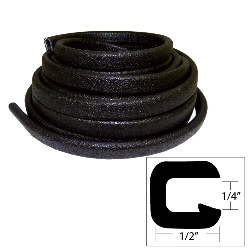 Taco V30-1008B25-1 Flexible Vinyl Trim – 1/4" X 1/2" Slot, Black, 25 Feet Long 1