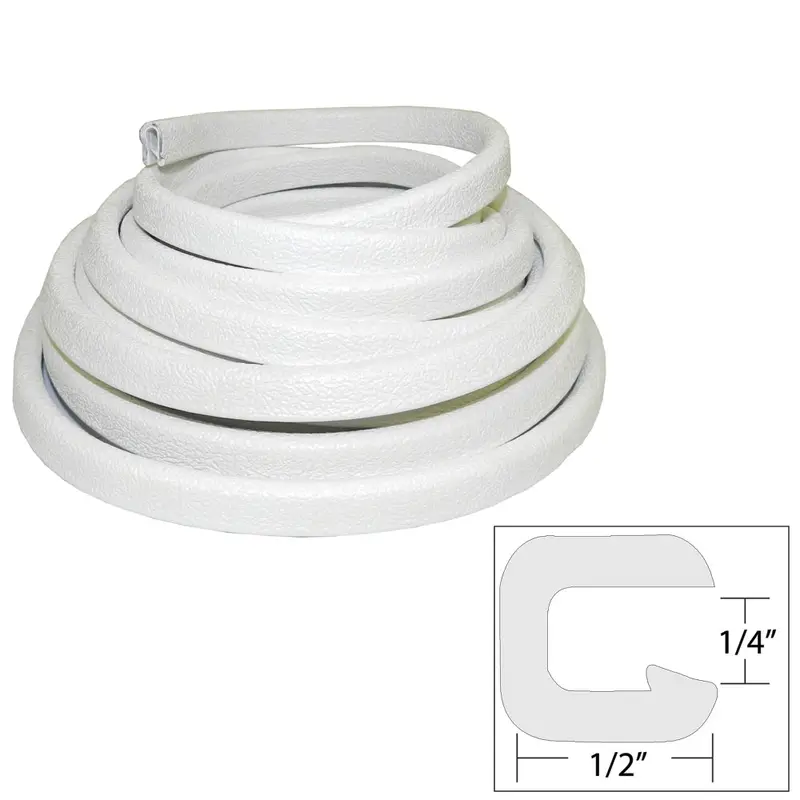 Taco V30-1008W25-1 Flexible Vinyl Trim – 1/4" X 1/2" Slot, White, 25 Feet Long 1