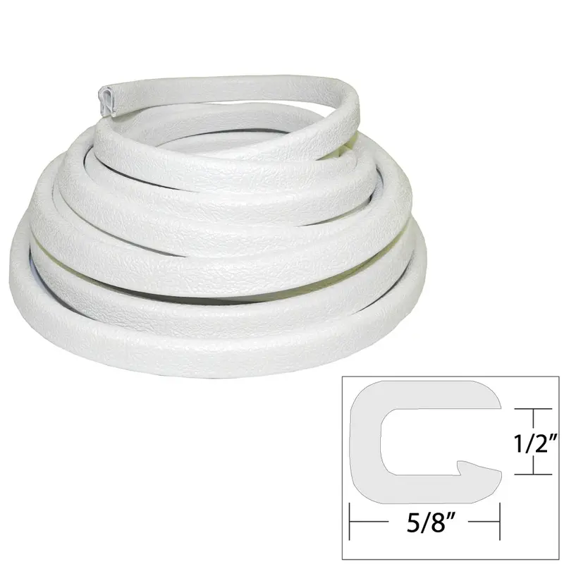 Taco V30-1316W25-1 Flexible Vinyl Trim – 1/2" Slot, White, 25 Feet Long 1