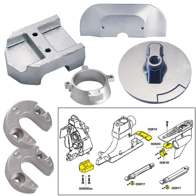 Tecnoseal 20801 Anode Kit – Zinc Sacrificial Anodes For Mercury Alpha 1 Gen 2 Drives 1