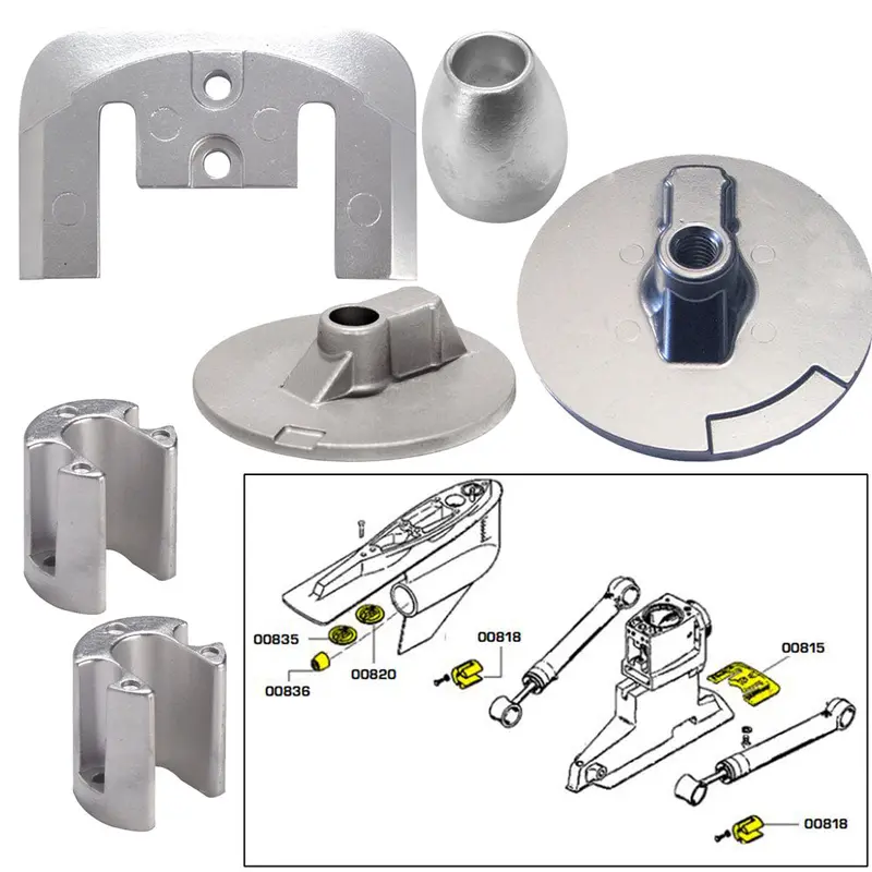 Tecnoseal Aluminum Anode Kit With Installation Hardware For Mercury Bravo 3 (2004–Present) [20805Al] 1