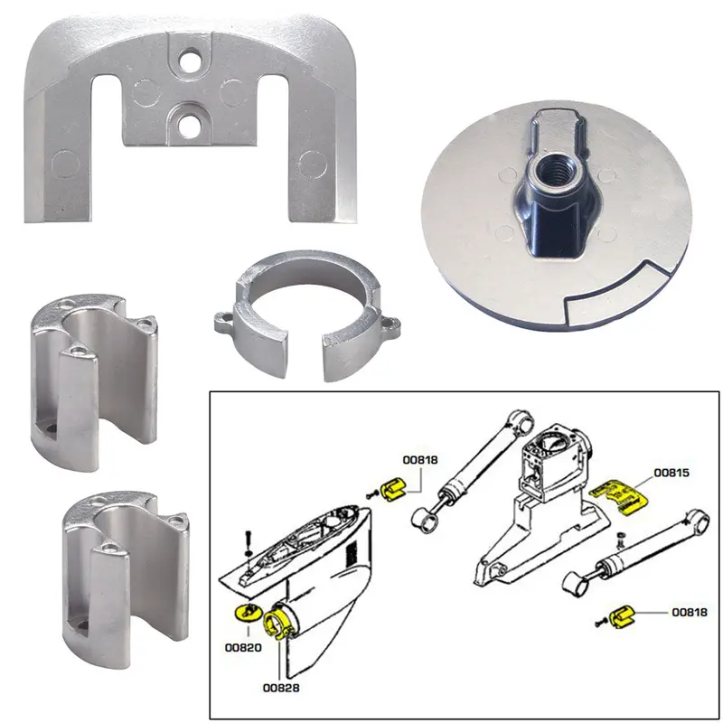 Tecnoseal Magnesium Anode Kit With Fasteners For Mercury Bravo 1 Sterndrives [20803Mg] 1
