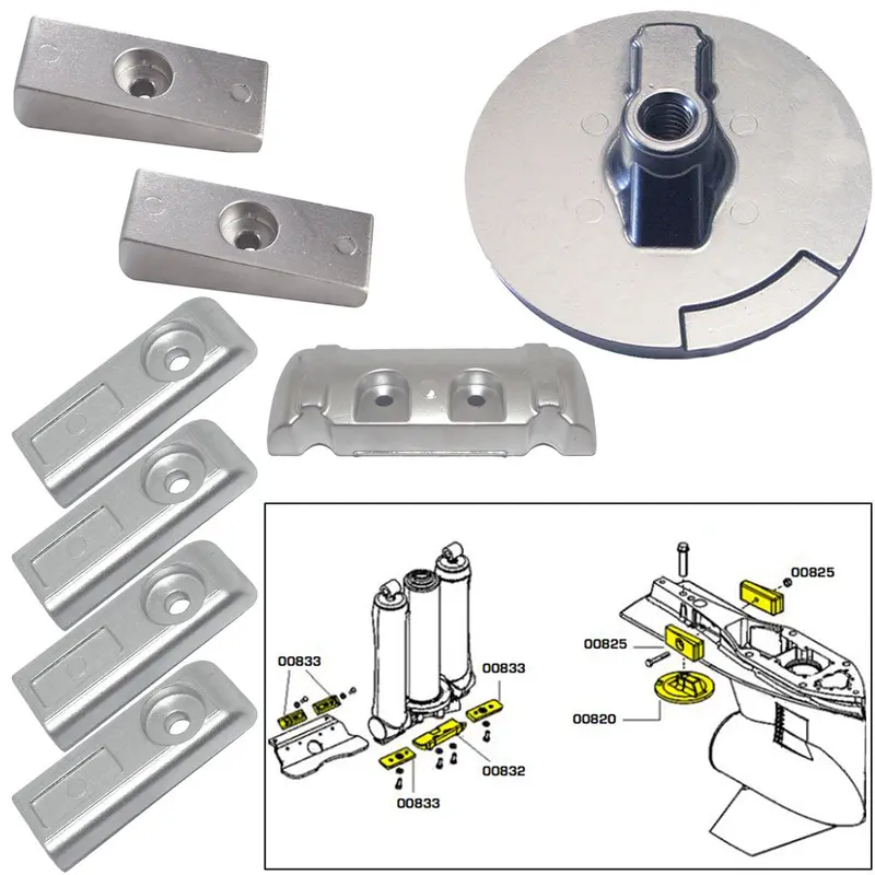 Tecnoseal Magnesium Anode Kit With Hardware For Mercury Verado 6 Outboards 1