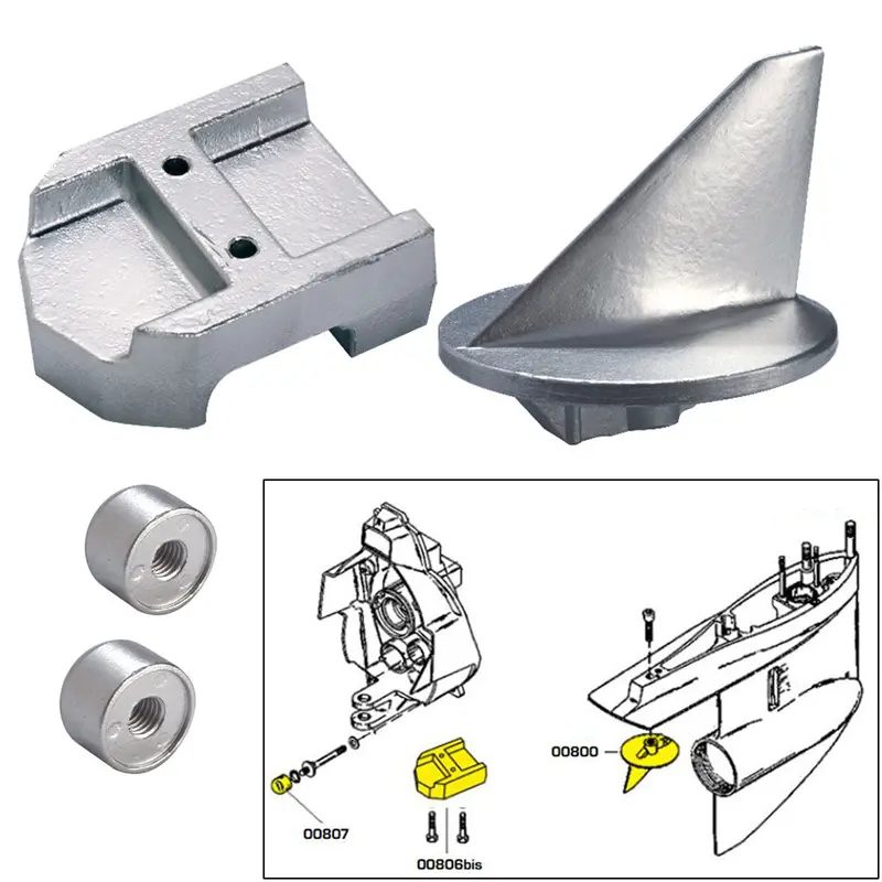 Tecnoseal Mercury Alpha 1 Gen 1 Anode Kit With Mounting Hardware – Zinc Alloy 1