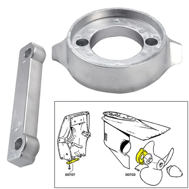 Tecnoseal Volvo 280 Outdrive Anode Kit With Hardware – Aluminum Alloy 1