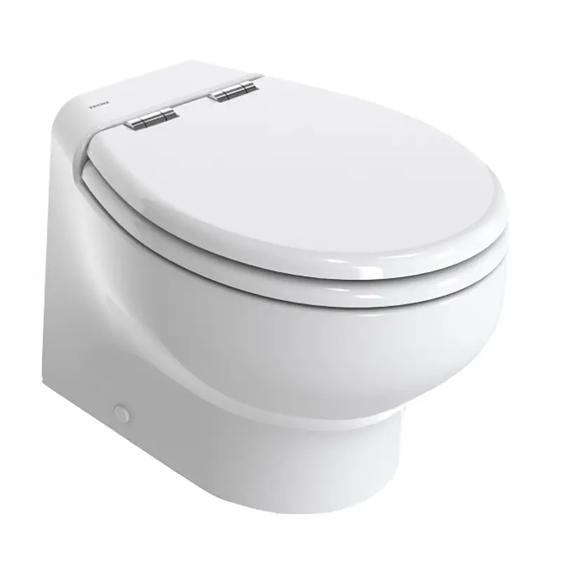 Thetford Silence Plus 2G Short-Height 12V Rv Toilet With Soft-Close Wood-Polyester Seat 1