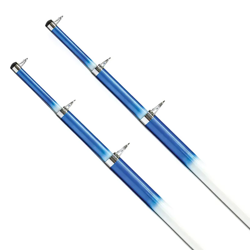 Tigress 15' Telescoping Fiberglass Outrigger Poles – 1-1/8" Od, White/Blue Pair 1