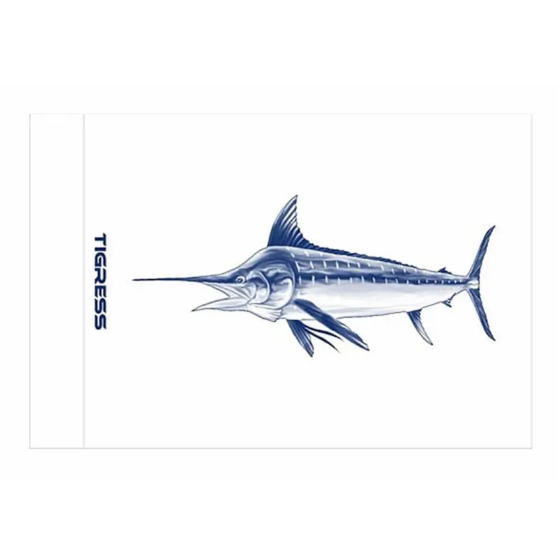 Tigress 88421 White Marlin Release Flag – 12" X 18", Durable Outdoor-Grade Fabric 1