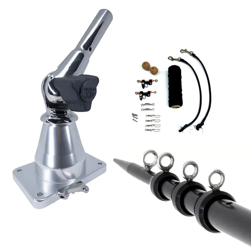 Tigress 88823-3 Xd Bay Series Top-Mount Outrigger System – 15-Foot Aluminum Black Outriggers With Deluxe Rigging Kit 1