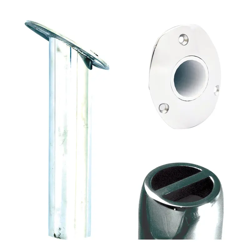 Tigress 9-Inch Oval Head Stainless Steel Gunwale-Mount Rod Holder – 30° Angle 1