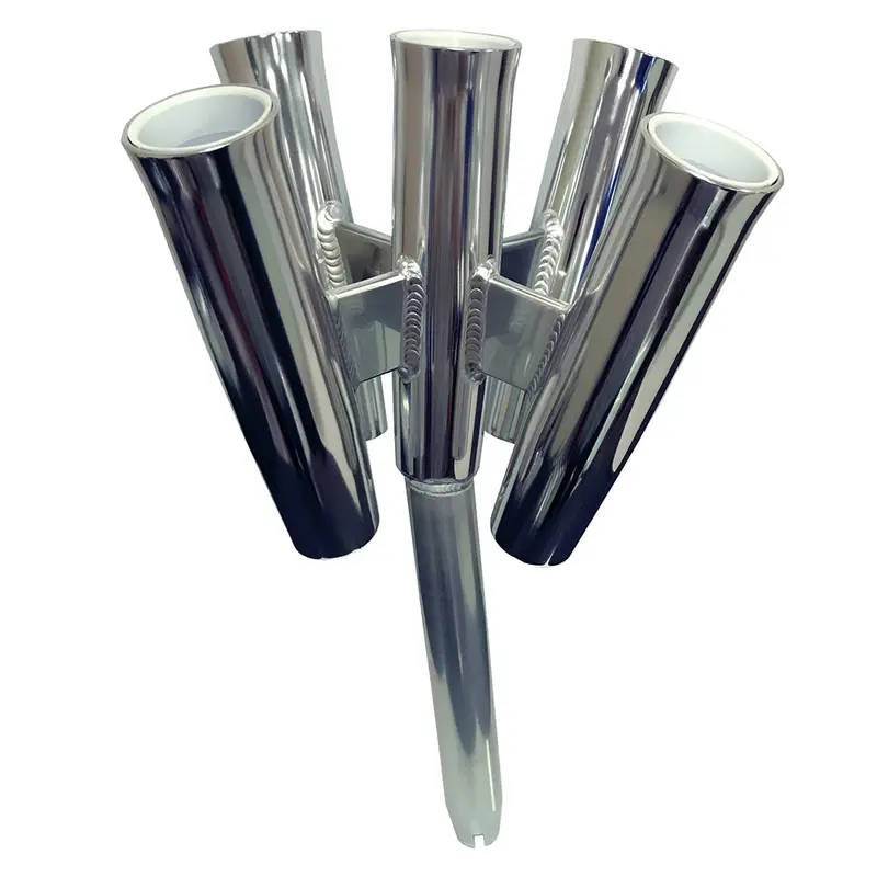 Tigress Five-Rod Cluster Holder – Bent Butt Style, Polished Aluminum Construction 1