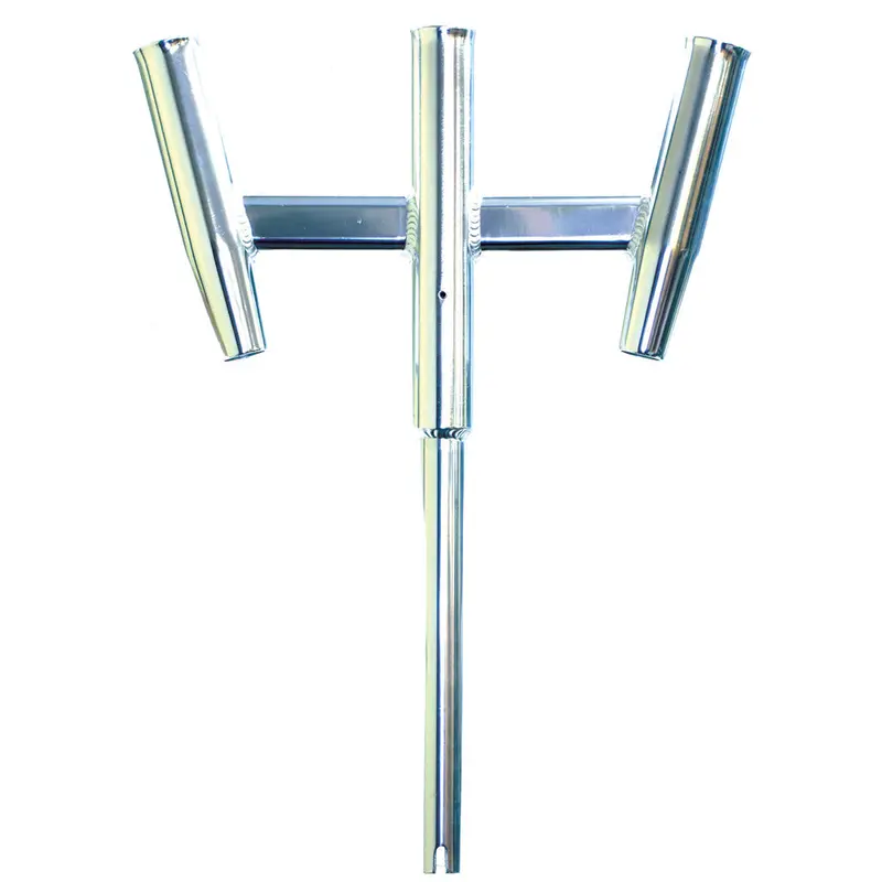 Tigress Triple Aluminum Kite Rod Holder – Polished Finish, Straight Butt 1