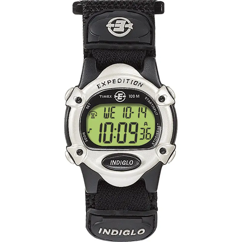 Timex Expedition® Women’S Chronograph Alarm Watch – Silver Case, Black Band 1