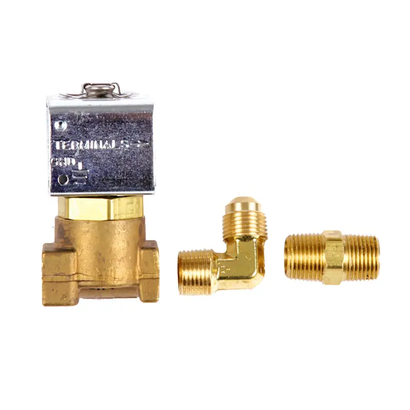 Trident Marine 12V Low-Pressure Brass Solenoid Shut-Off Valve – 1/4" Fpt With Fittings 1