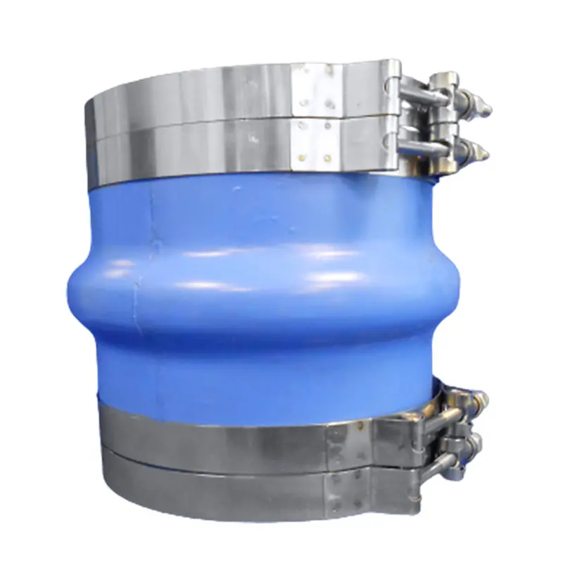 Trident Marine 4-Inch Blue Silicone Wet Exhaust Hump With Four T-Bolt Clamps 1