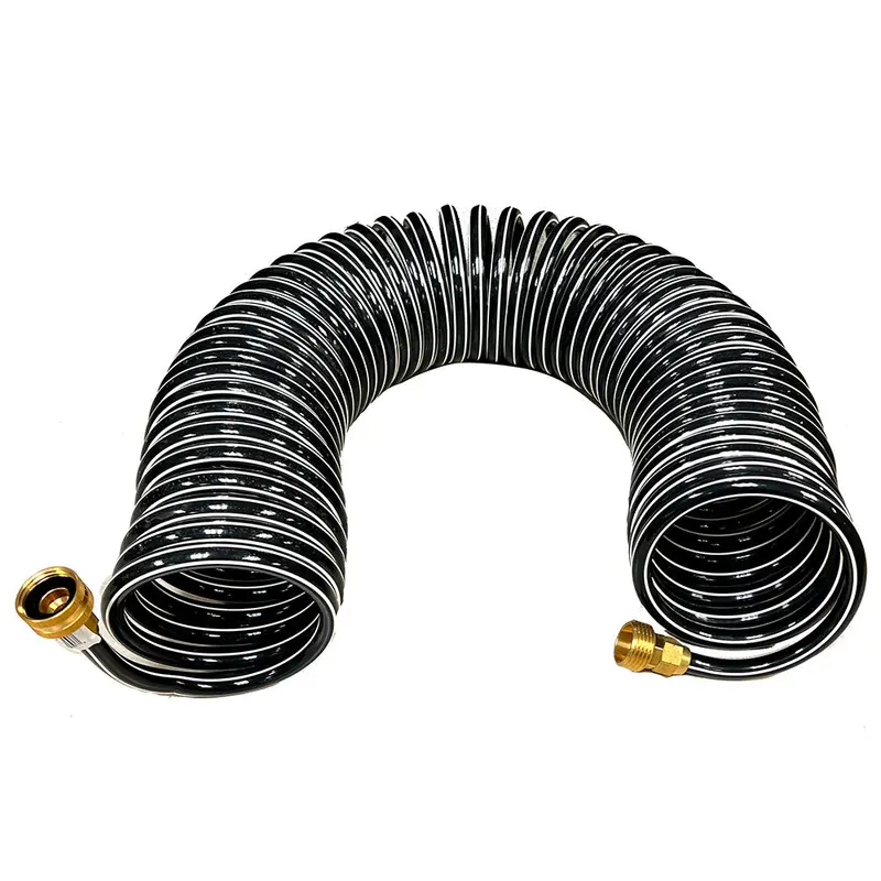 Trident Marine Coiled Washdown Hose – 25-Foot, Reinforced Brass Connectors 1