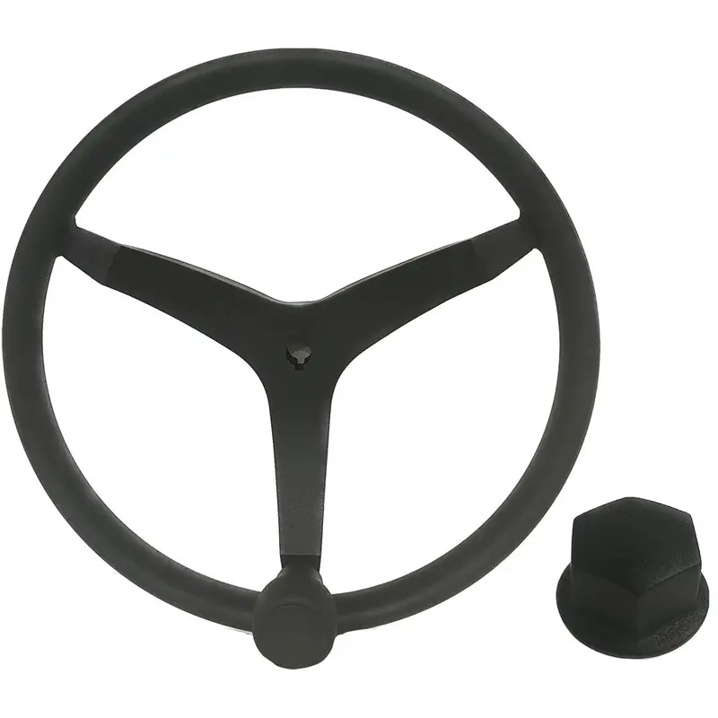 Uflex V46 Black Steering Wheel Kit – 13.5" Stainless Steel With Chrome Nut (V46B Kit) 1